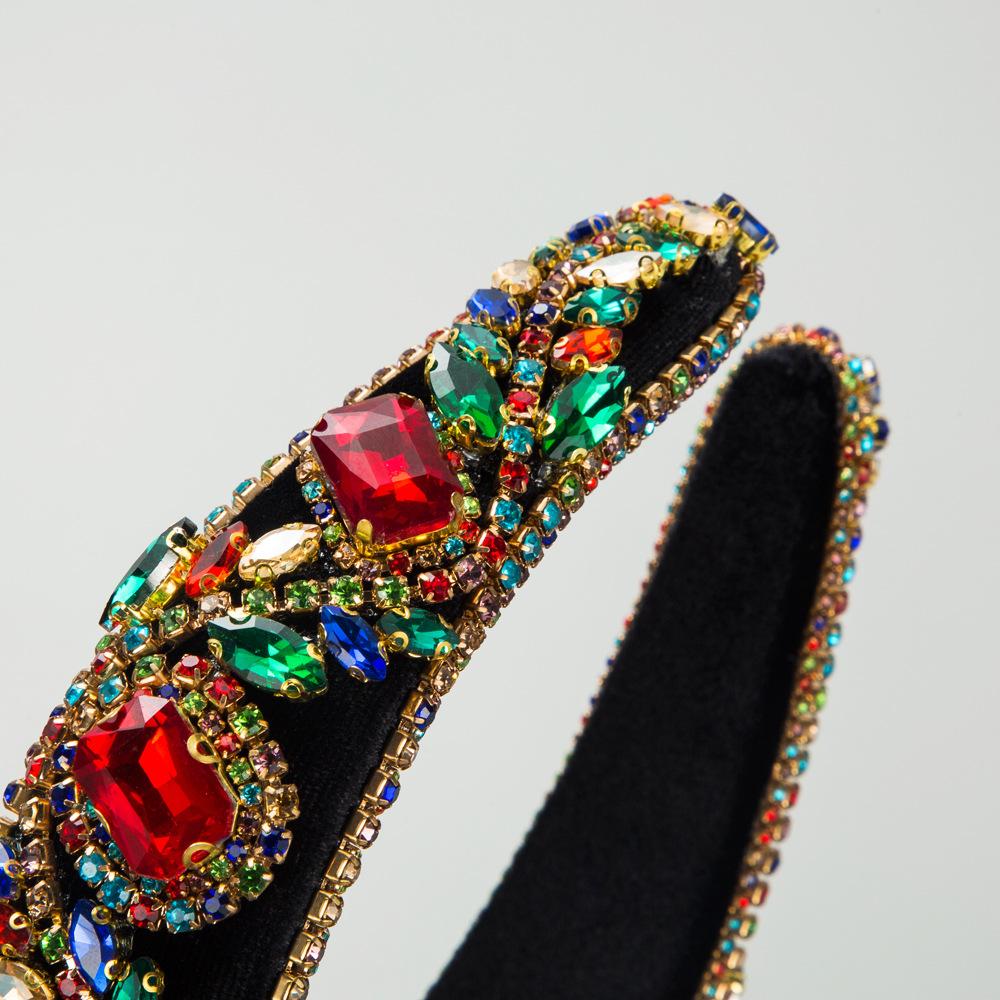 Luxurious Baroque Full Diamond Headband Sponge Hair Accessories For Women Shining Party Hairbands Hair Band Hoop Girl Headwear