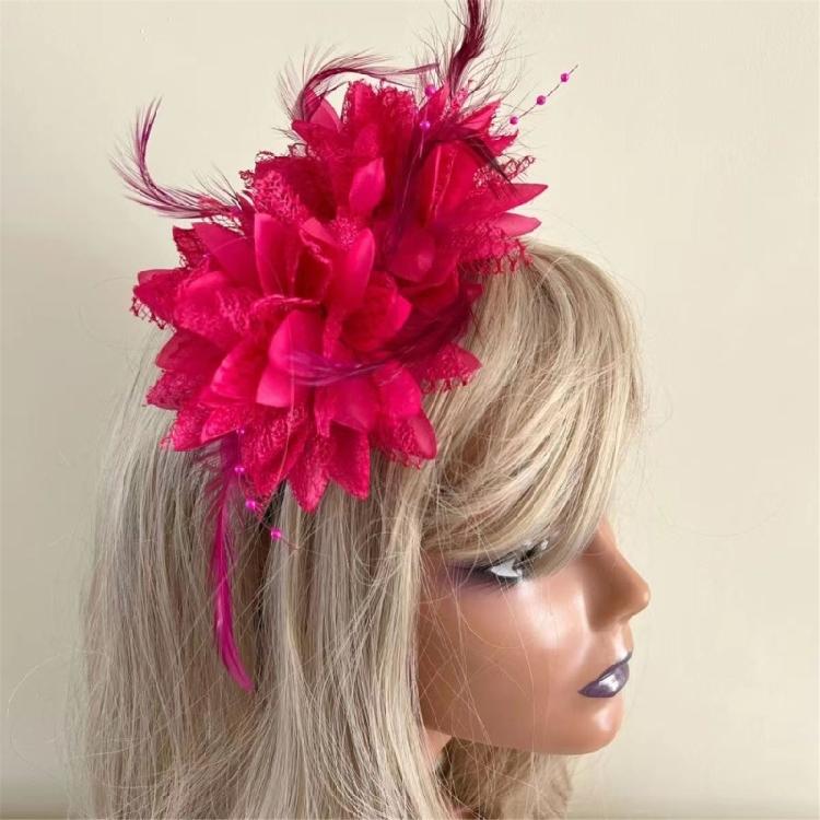 Luxurious Soft Feathered Hairpiece Flower Headwear Adjustable Headband for Halloween Festival Costume Coplay Party