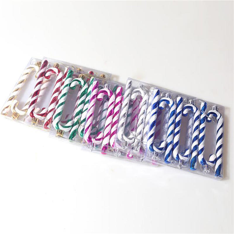 6 STÜCKE Glitzer Zuckerstange Weihnachtsbaumschmuck Niedliche Zuckerstange Baumhängeornament für Feiertags-Partydekoration Gastgeschenk