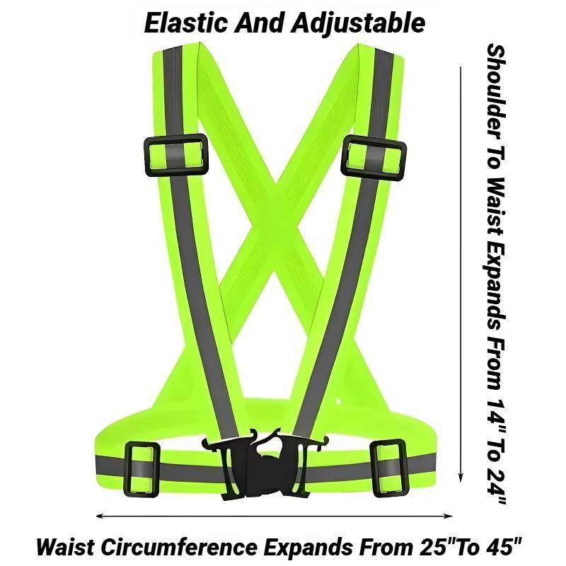 Durable And Safe Reflective Safety Vests Lightweight Adjustable Elastic Vest Jacket Hi Vis Reflective Strips For Traffic Control Running Cycling