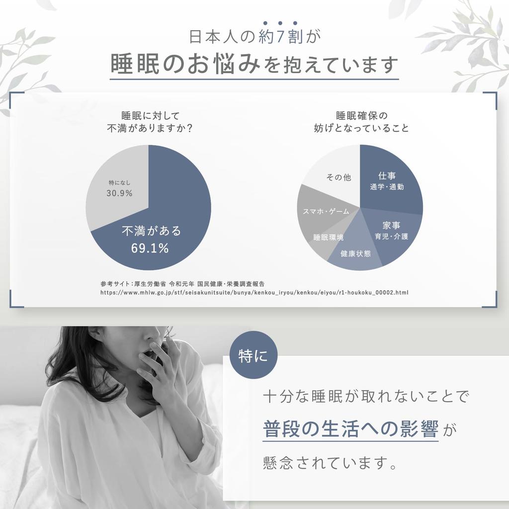 Komfortable Søvnhjelpemidler Søvnhjelpemidler for Bedre og Laget i Japan [gussurimat] Søvn, Avslapning, Helse. (Voksen/Hvit)