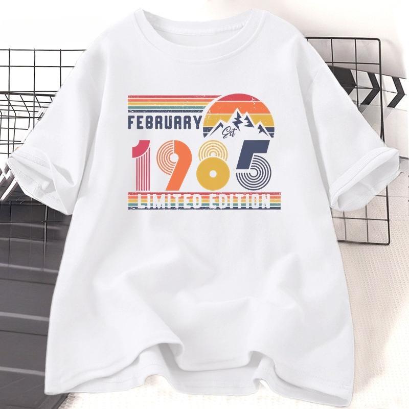 

40th Birthday Retro T Shirt Unisex Women Vintage 1985 Birthday 40 Years Tshirt for Women Unisex Cotton Summer Short Sleeve Tees Tops 4XL