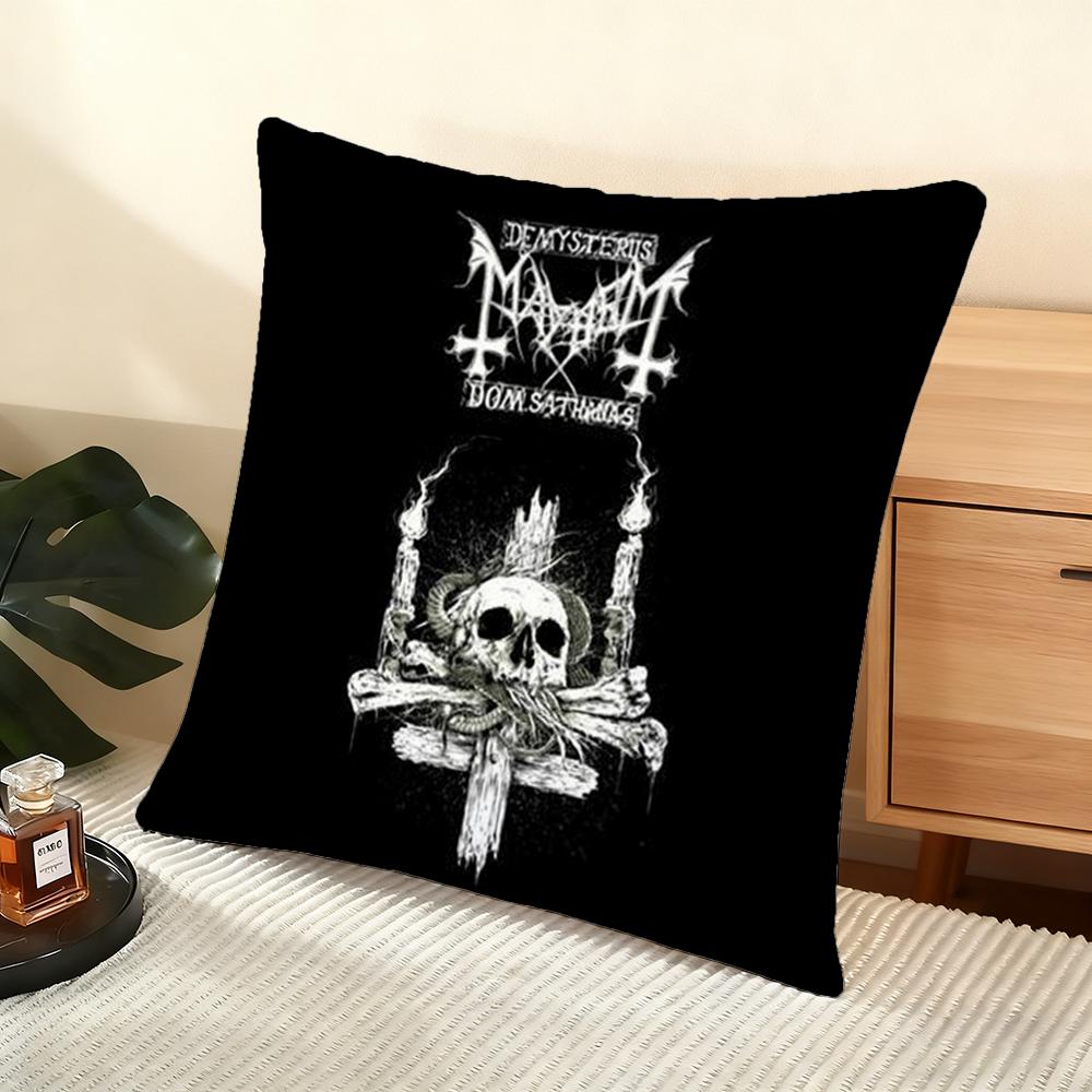 M-Mayhem Band Cushion Cover Soft Short Plush Pillow Cover Smooth Cozy Texture Aesthetic Cushion Case Home Decor