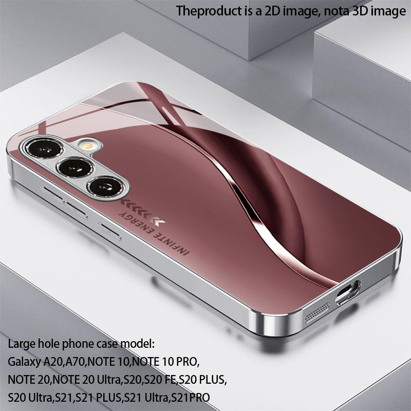 Rose Satin Pattern 2D Phone Case for Samsung S26 S25 S24 S23 S22 S21 S20 A56 A36 A16 - Electroplated Glass Protective Cover