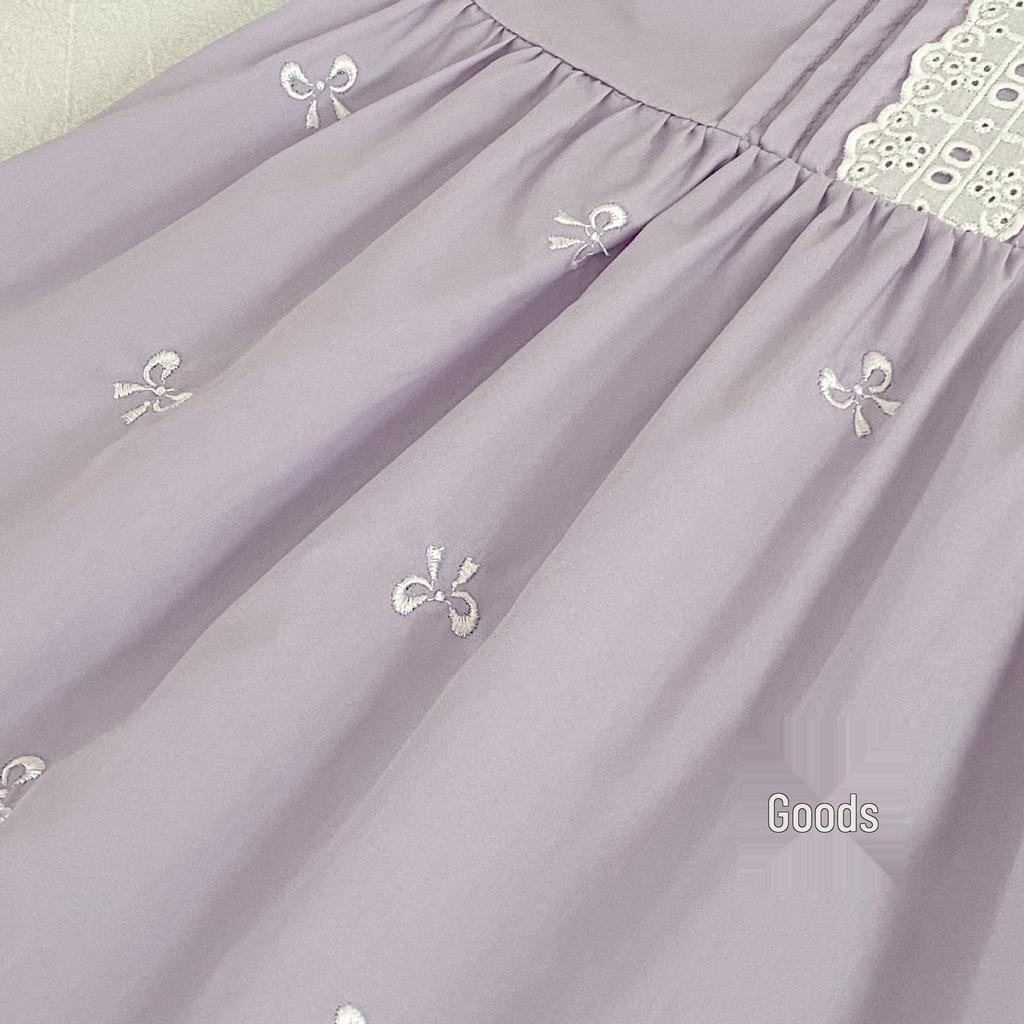 Summer Lace Flutter Sleeve Bowknot Dress for Baby and Toddler Girls