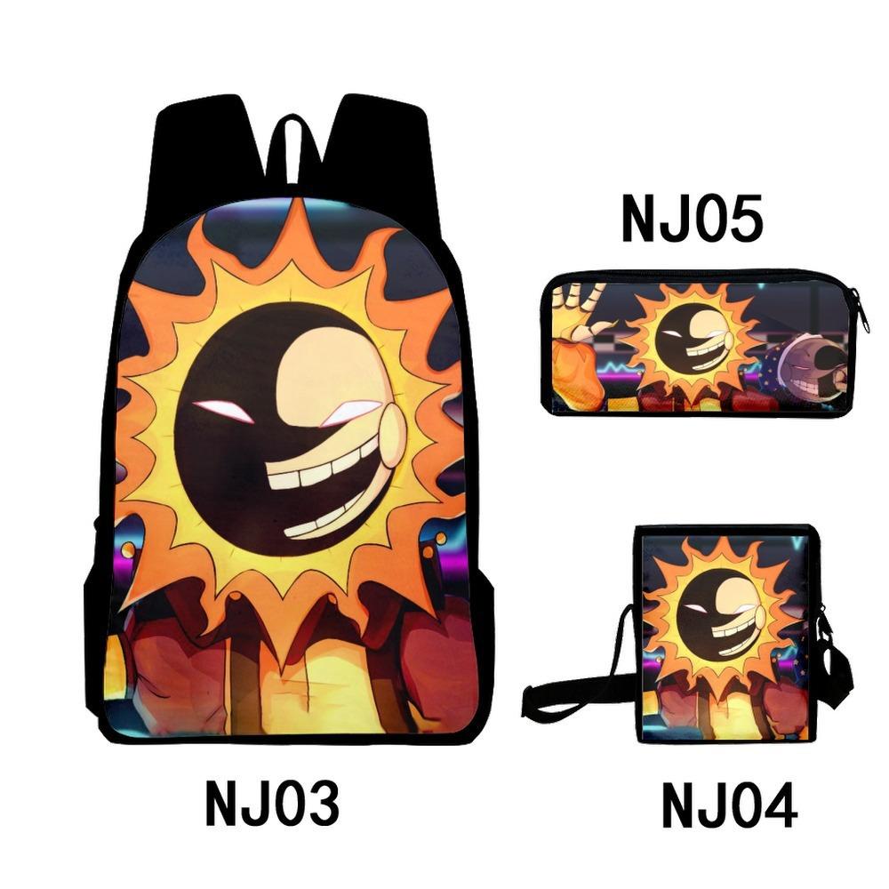 3Dsundropfnaf Backpack Student School Bag Crossbody Bag Pencil Bag Three-Piece Trend