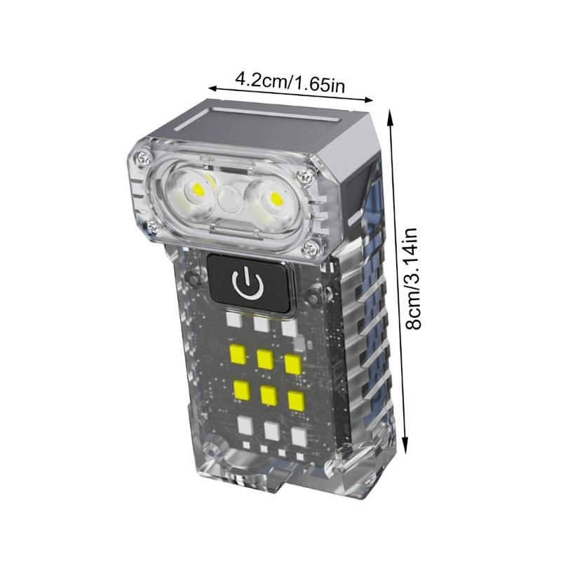 Portable Rechargeable Work Light Adjustable Pocket Led Flashlight Rotating Cap Clip for Outdoor Camping Fishing