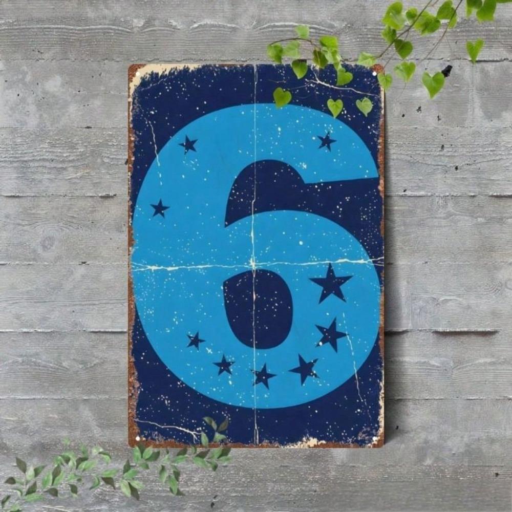 Metal Wall Art Retro Starry Night Steel Painting