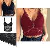 Elegant Lace Women's Bralette Cami Top With Sexy V-neck And Spaghetti Straps