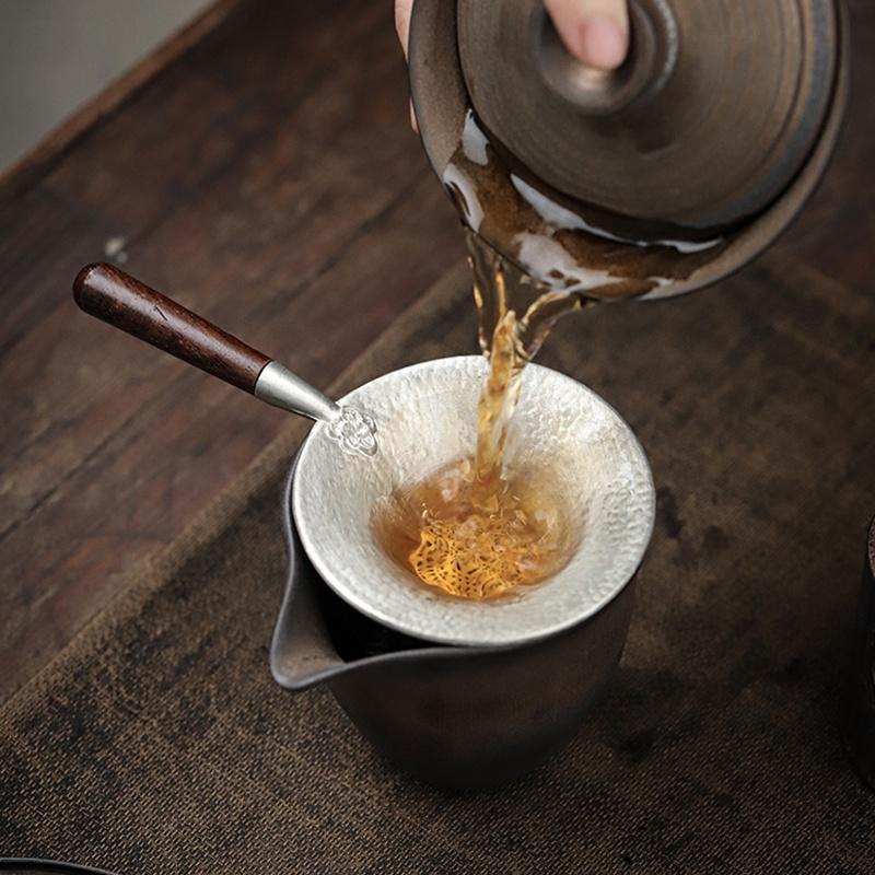 Tin Tea Drain Hand Filter Screen Kung Fu Tea Set Accessories Ebony Side Tea Filter
