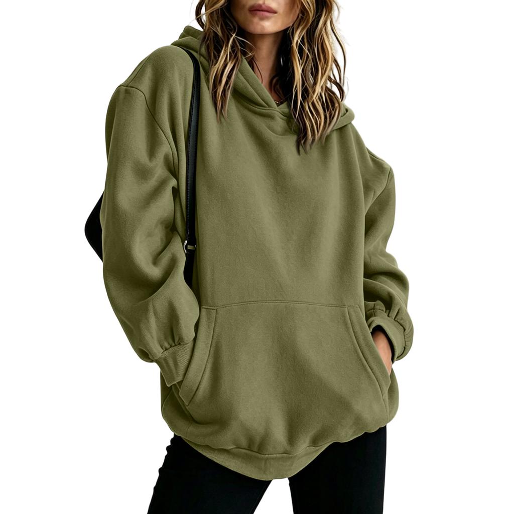 Damen Oversized Hoodie Sweatshirt Lässiger Langarm Pullover