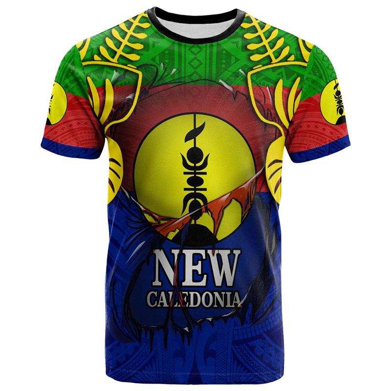 New Caledonia 3D Printed T Shirt Men Summer Crew Neck Short Sleeves Hawaiian Oversized Tees Casual Streetwear Polynesian T-shirt