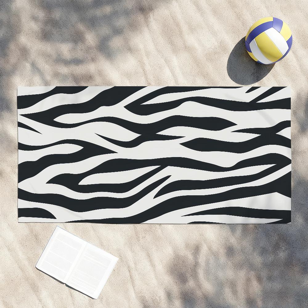 Zwart Witte Print Zebra Handdoek Douche Sauna Reizen Spa Sneldrogend Sportschool Accessoires Zacht Grote Strandhanddoeken
