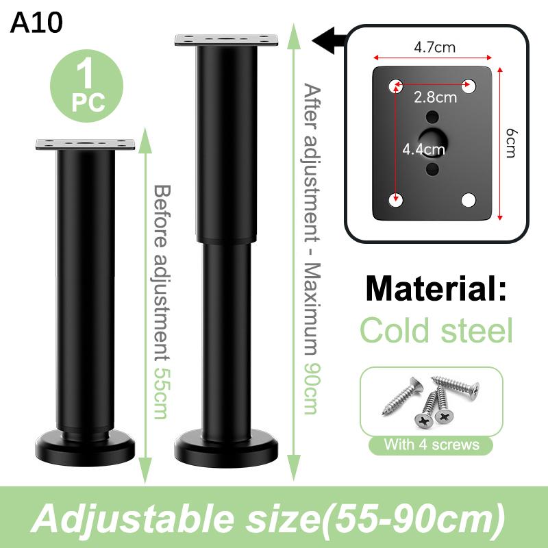 Heavy-Duty Adjustable Height Bed Frame Support Legs Furniture Support Columns Universal For Bed, Sofa, Cabinet, Dresser, Table