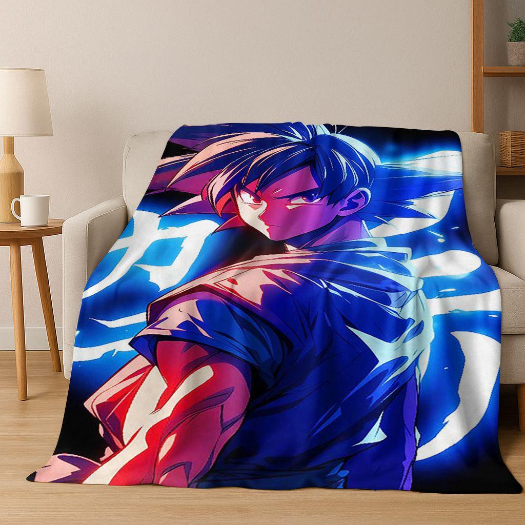 

3D Japanese Anime D-Dragon B-Ball Flannel Blanket Soft Warm Throw Blanket for Bedroom Living Room Bed Travel Camping Picnic Gift 75x90cm
