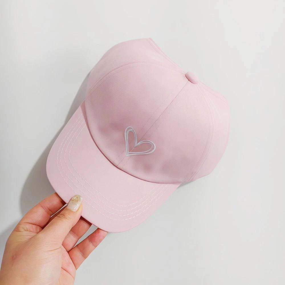 Adjustable Baseball Cap Adjustable Heart Design Hat Cap Lightweight Kids Baseball Cap For School Outdoor Play Everyday