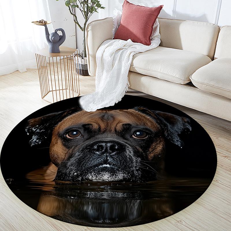 Black Boxer pattern round rug,Carpet Rug for Living Room Bedroom Playroom ,Non-slip Floor Mat,Holiday Gifts and Birthday Gifts.