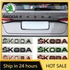 Rtgks1 2026 Hot For SKODA Metal Car Styling Rear Trunk Emblem Stickers for SKODA Rapid Kodiaq Superb Yeti Karoq Octavia A7 Tour RS Kami