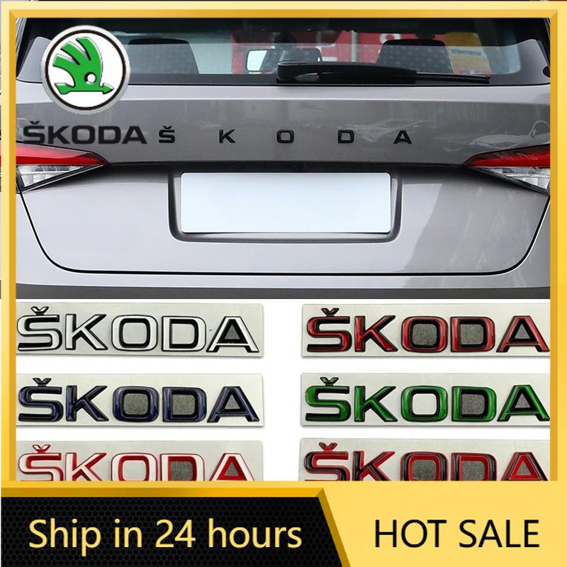 Rtgks1 2026 Hot For SKODA Metal Car Styling Rear Trunk Emblem Stickers for SKODA Rapid Kodiaq Superb Yeti Karoq Octavia A7 Tour RS Kami
