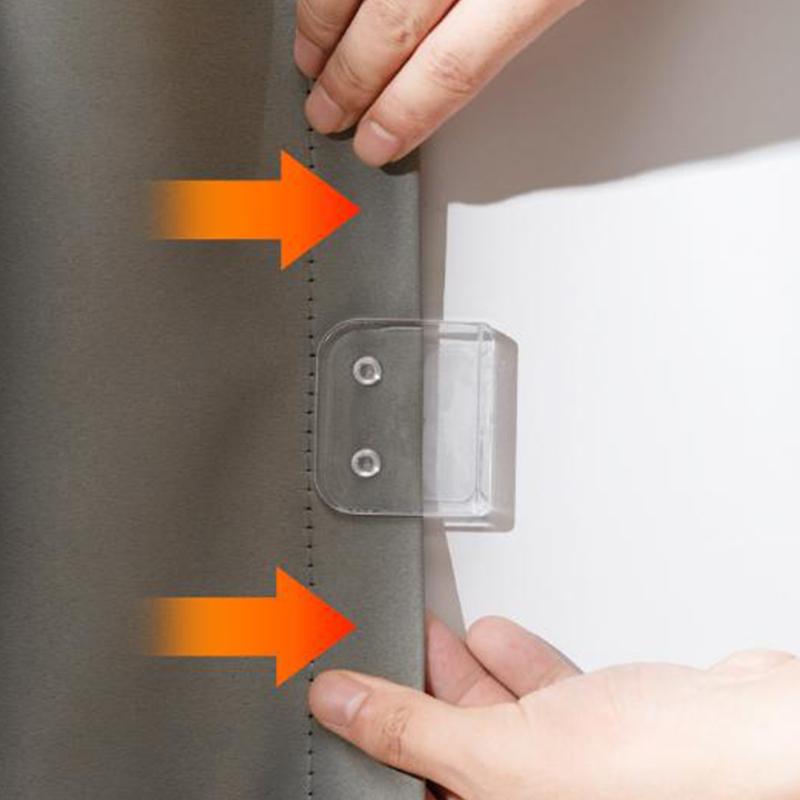 4Pcs Shower Curtain Clips Non Punching Windproof Curtain Hook Toilet Curtain Rings Clip Traceless Shading Cloth Edge Fixed Clips