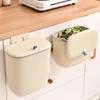 Wall-Mounted Hanging Trash Can with Lid for Kitchen and Bathroom