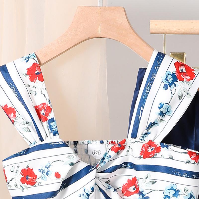 Mädchen-Frühling/Sommer 2026 Blumen-Camisole und Weitbein-Hosen-Set