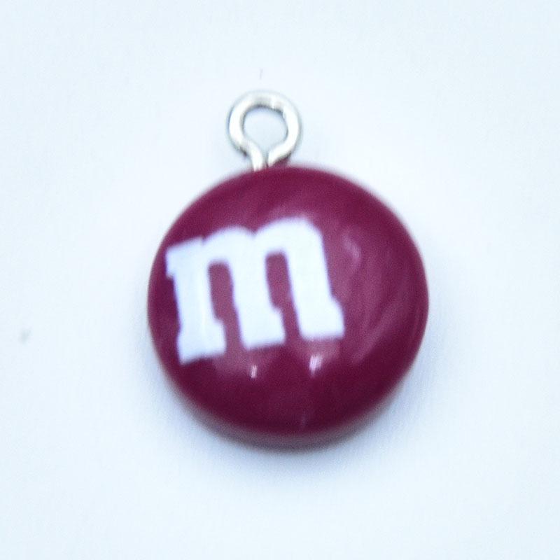 Colorful Candy Toy Ornaments: Resin M&M Chocolate Bean Earrings, Keychains, and DIY Jewelry Pendants.
