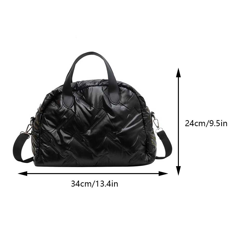 Borsa a tracolla gonfia da donna, grande capacità, borsa imbottita solida, versatile, casual, tracolla regolabile, borsa per la spesa invernale