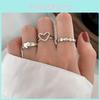 Beautiful 925 Silver Vintage Heart Open Ring For Women Adjustable Stylish Finger Jewelry