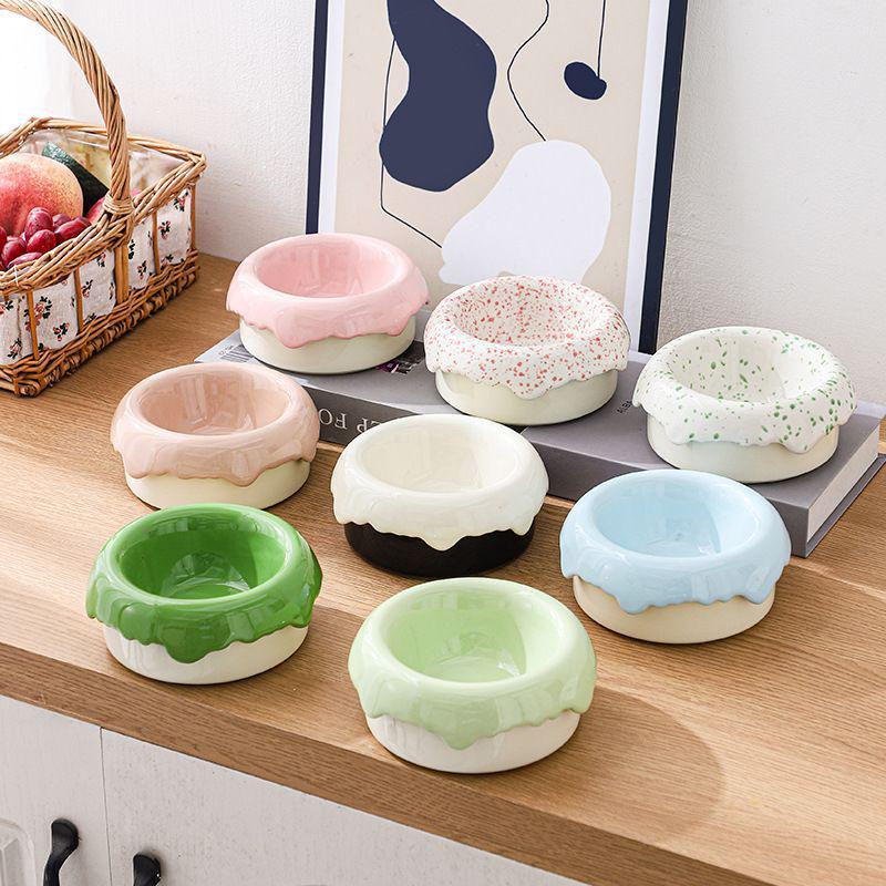 Ceramic Cat & Dog Anti-Tip Food Bowl With High-Leg Design