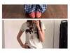 2026 Summer Women's Plaid Patchwork Scalloped Pants