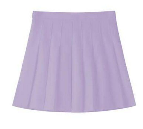 

Plus Size Women s Pleated A-Line High Waist Skirt - JK Style Short Skirt for Spring/Summer 3XL лаванды фиолетового
