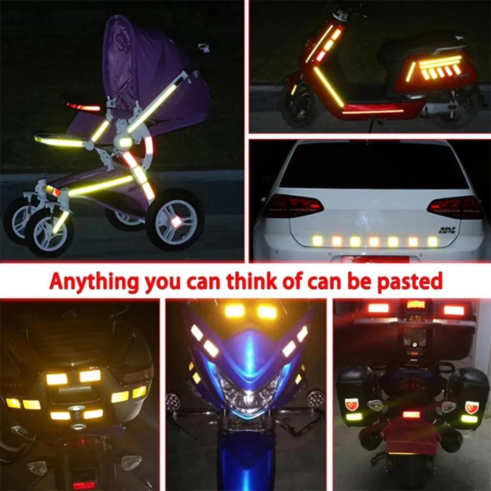 3M/1M Car Reflective Tape Auto Safety Warning Sticker Reflector Protective Tape Strip Film for Trucks Auto Motorcycle StickersPinstriping Tape 3