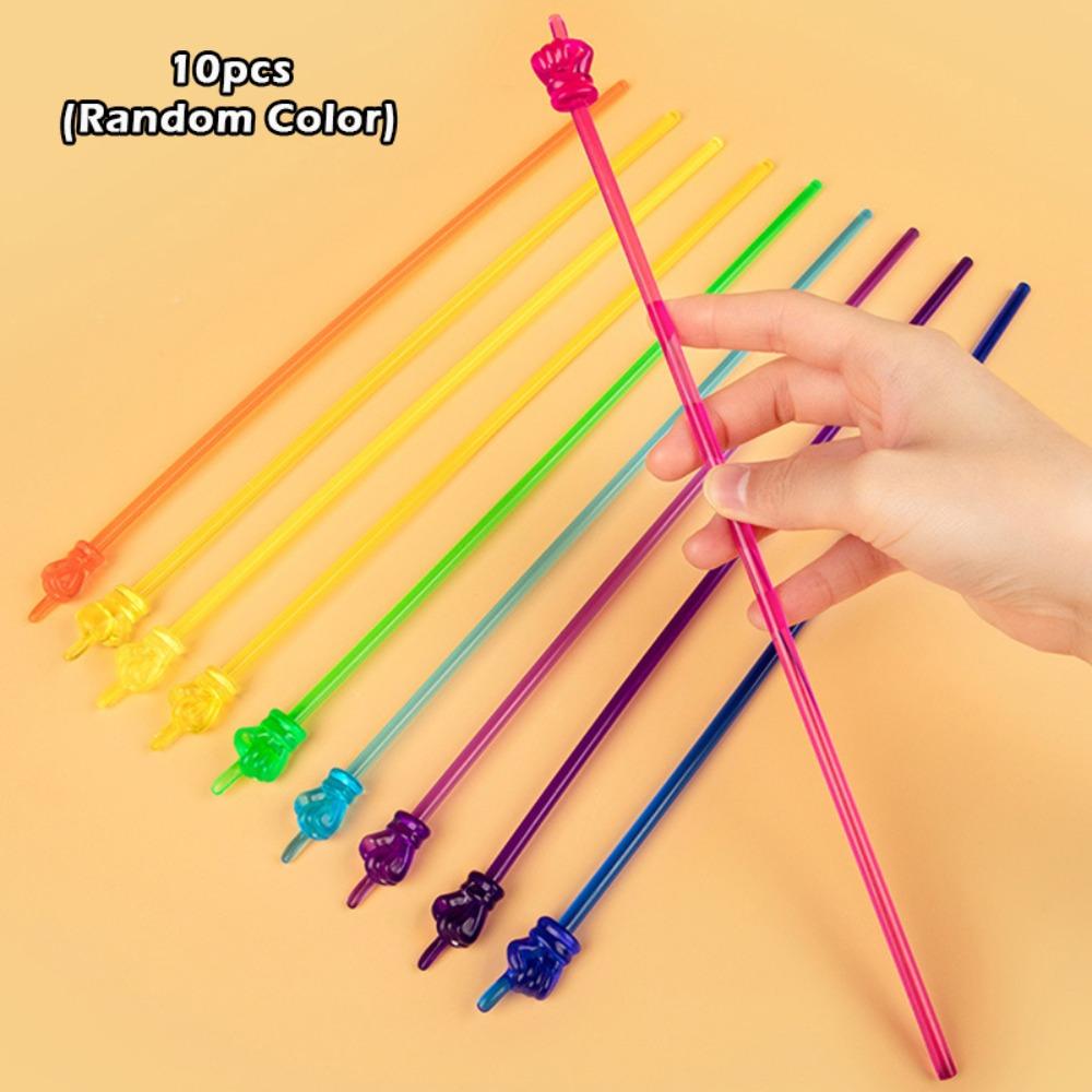 10pcs Simple Macaron/Transparent Teaching Stick Finger Design Handheld Teaching Pointer Whiteboard Pointer Students прозрачный