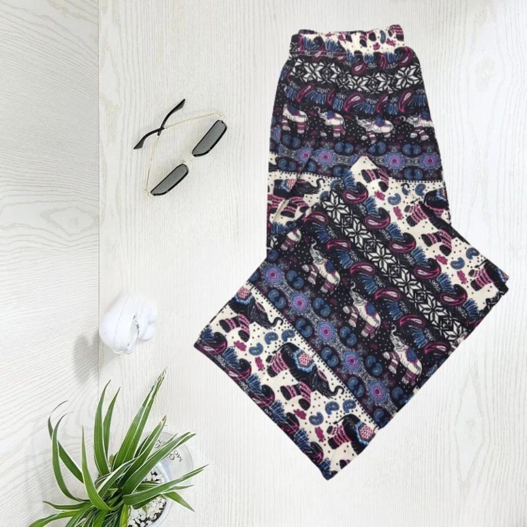 Elephant Pants Adjustable Elastic High Waistband Strap Loose Leg Unisex Man Women Print Thailand Casual Streetwear Beach Bohemian Retro Vintage