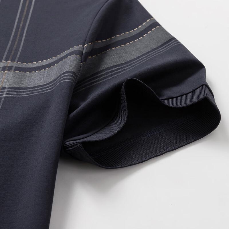 MONTAGUT Men's Striped Jacquard Pique Polo Shirt