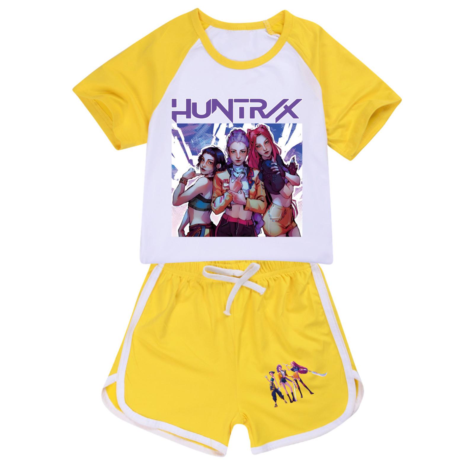 

Детская летняя спортивная футболка и шорты, комплект из 2 предметов, спортивный костюм, комплект одежды с коротким рукавом и принтом, кроп-топы 130