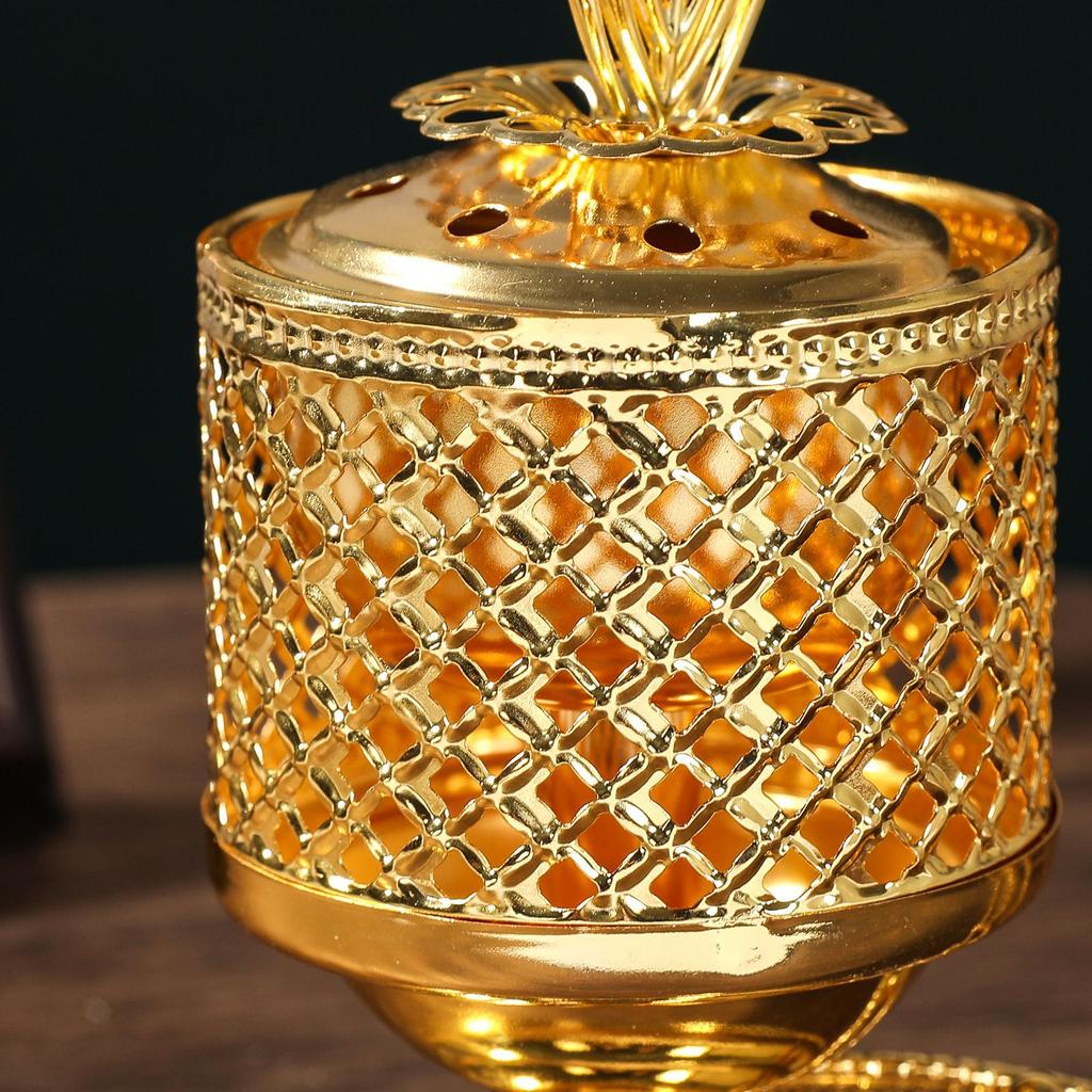 Charcoal-Fired Incense Burner with Incense Holder Festive Gathering Handheld Decorative Prop Artisanal Craft Prop