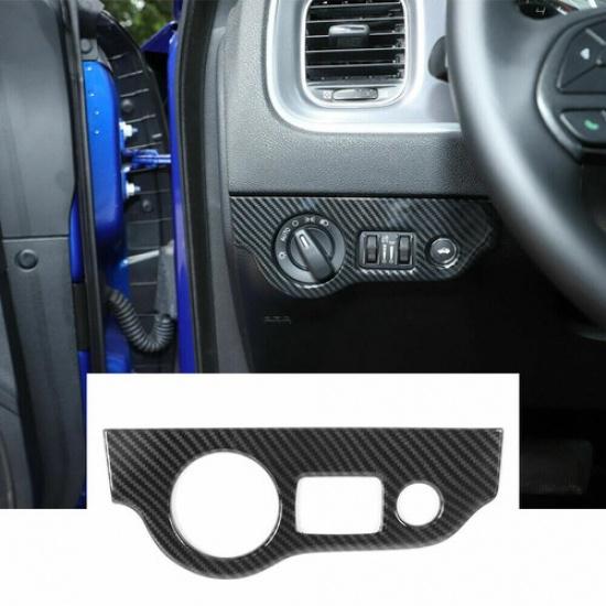 Headlight Switch Button Trim For Dodge Challenger Charger 15-19 Carbon Fiber NEW