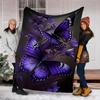 1pc Purple Butterfly Print Outdoor Flannel Blanket Soft All Season Polyester Throw , Perfect for Picnics & Travel , Picnic Accessory