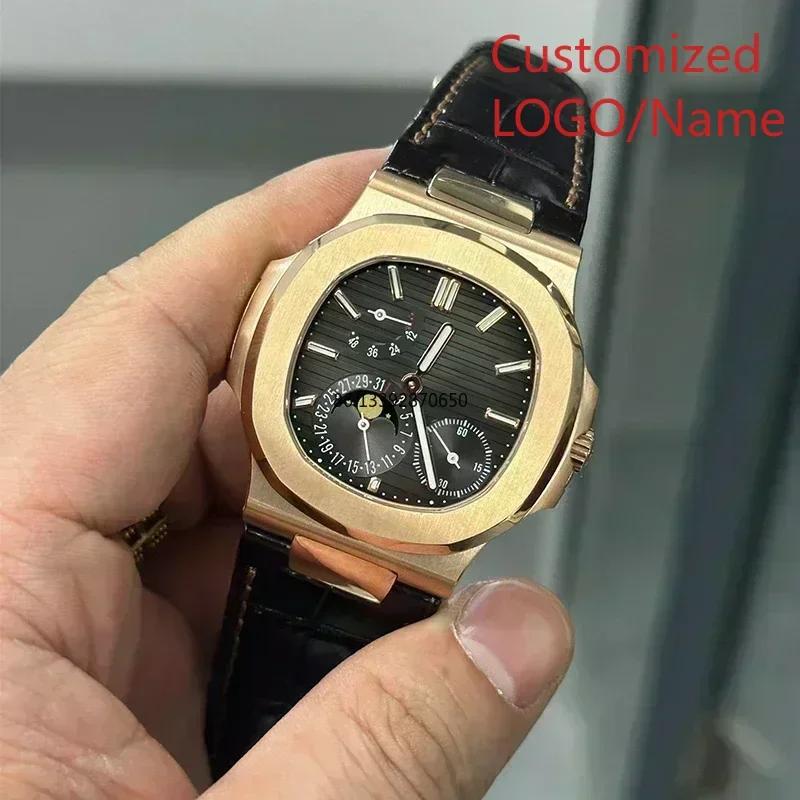 A11 Store Customized Watch Men Watch Automatic Mechanical Multi-functional Watches Stainless Steel Sapphire Leather Watch