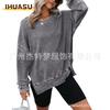 Damen Mode Lässige O-Ausschnitt Langarm Blusen & Hemden