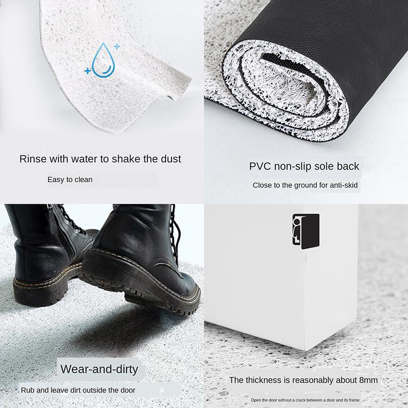 Doormat Carpet Silk Loop Hallway Entrance Mat Hexagon Free Cut Foot Door Mat Stain Resistant Remove Mud Home Indoor Mats Carpet