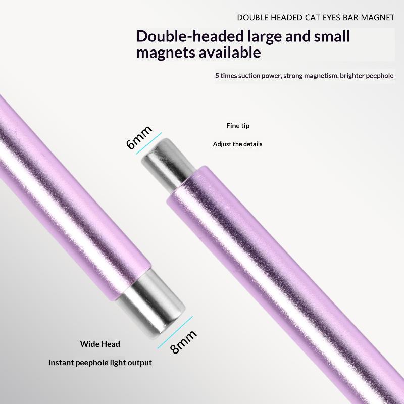 Double Headed Strong Magnetic Stick Cat Eye Magnet With 2 Steel Balls Nail Art Cylindrical For Uv Gel Polish Manicure Pen Tools