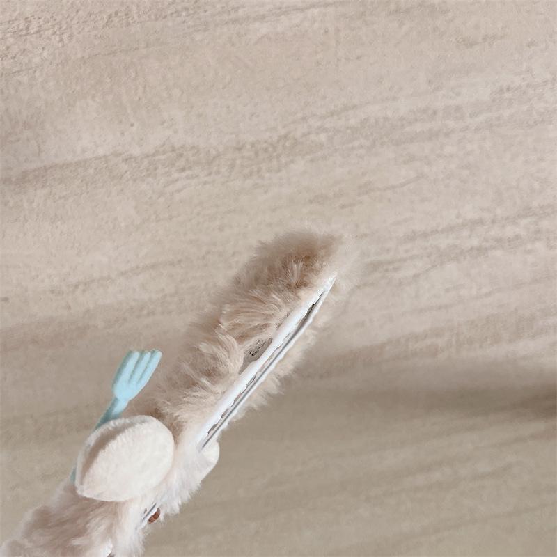 Cartoon Plush Fork & Knife Figurine Case for Apple 12, 13, 14, 15 Promax, 16 - Cute & Anti-Fall Design