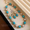 French Oval Lace Pearl Necklace - Retro Court Style Fashion Clavicle Chain