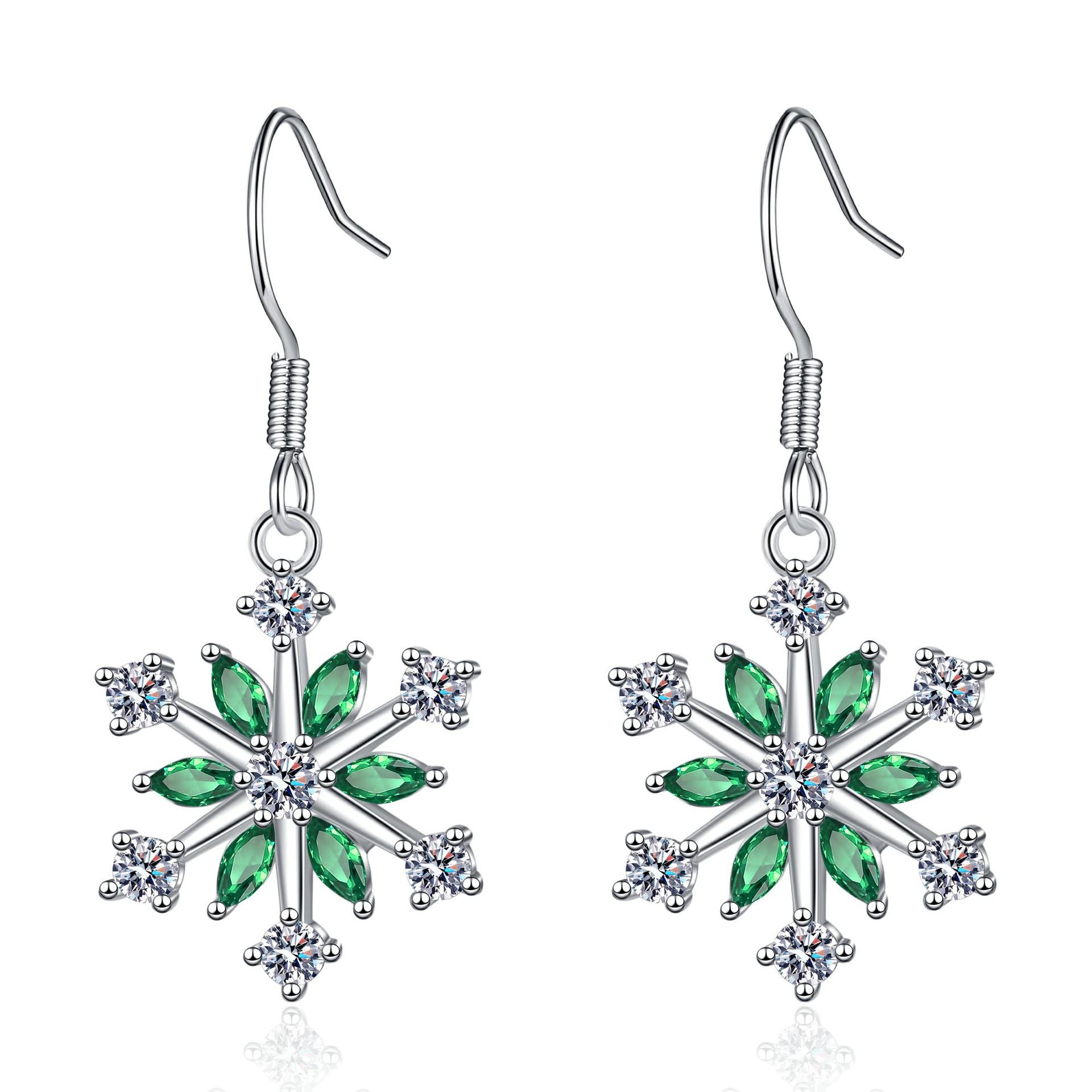 

Серьги «Ледяной цветок» для женщин, симметричные серьги «Снежинка» с бриллиантами, темпераментные простые серьги в японском и корейском стиле