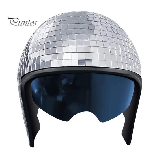 Přilba s disco koulí Stahovací kšilt Nastavitelný řemínek pod bradou Třpytivé Zrcátko Klobouk s disco koulí Reflexní Dospělí Party Dekorativní Disco Tiles Helma