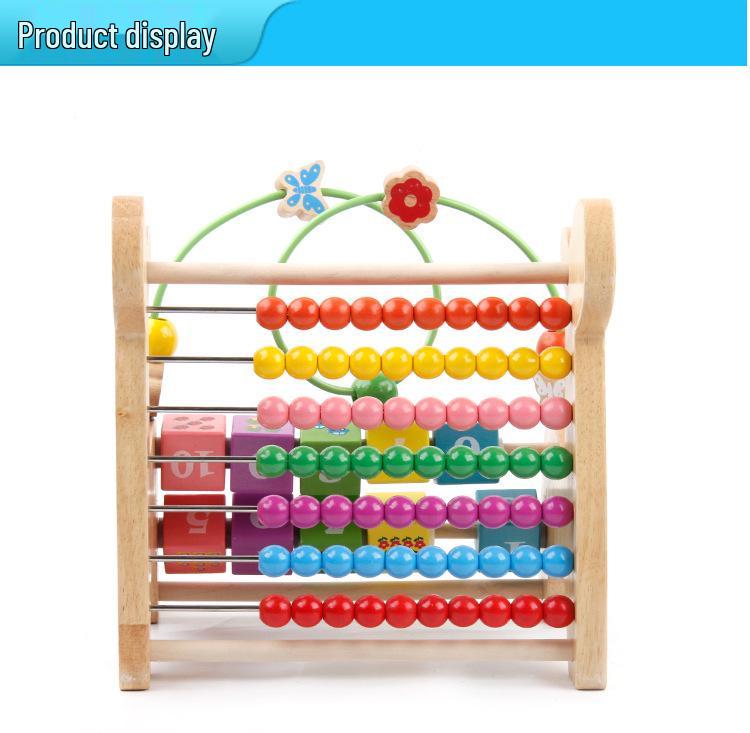 Multifunctional Wooden Abacus & Bead Maze for Baby's Hand-Eye Coordination and Early Education