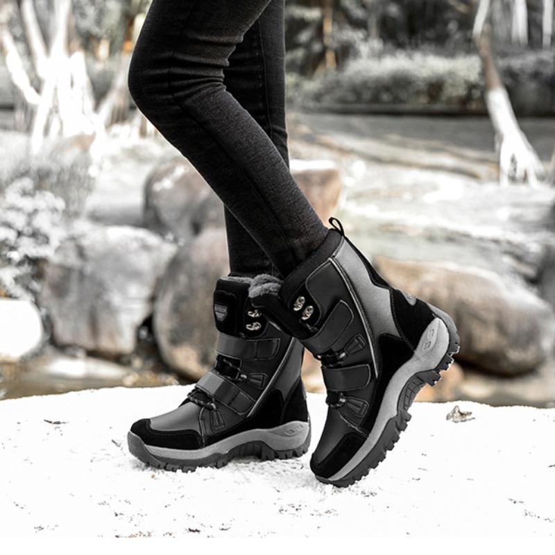 Trendy Mid Length Women's Boots 2024 Winter Thick Cotton Shoes Warm Snow Boots Thick Sole Anti Slip Wear-resistant Women's Shoes